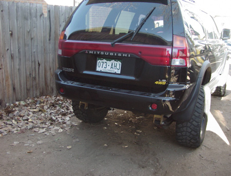 montero sport custom rear bumper