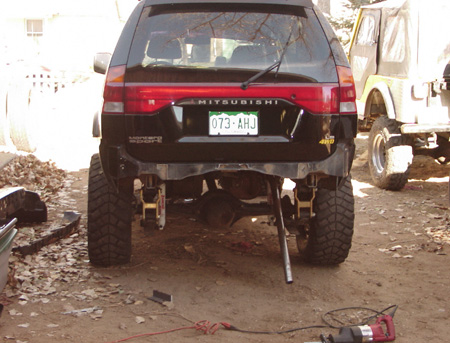 montero sport custom rear bumper