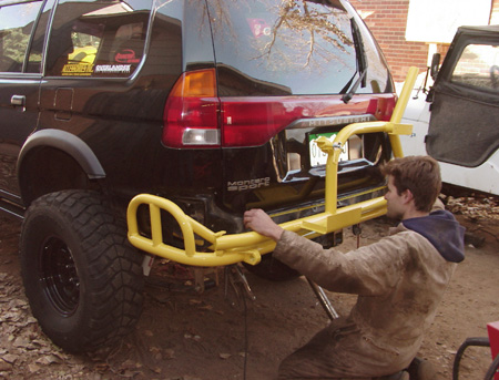 montero sport custom rear bumper